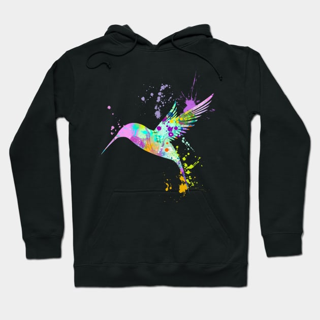 Hummingbird Gift, Humming Birds, Love Birds, Bird Art, Watercolor Splash, Unqiue, Splatter Splash Hoodie by joannejgg